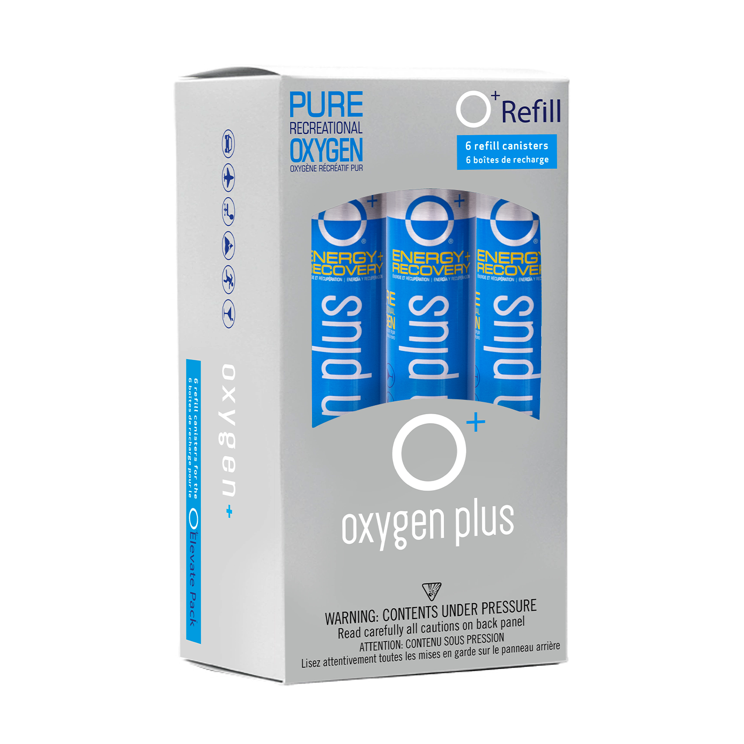 O+ Refill – 6-pack - Each 3.42 Litres, 50+ Breaths Per Canister