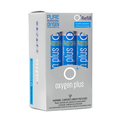 O+ canned oxygen 6-pack refills